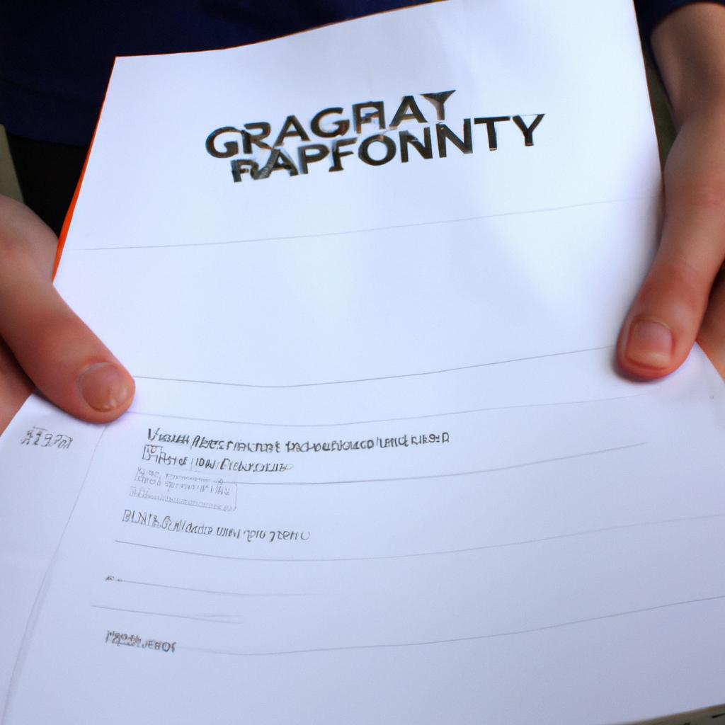 Person holding grant application papers